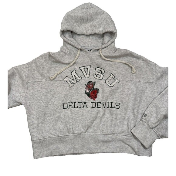 Russell Athletic Women's MVSU Mississippi Valley State University Cropped Hoodie - Picture 1 of 5